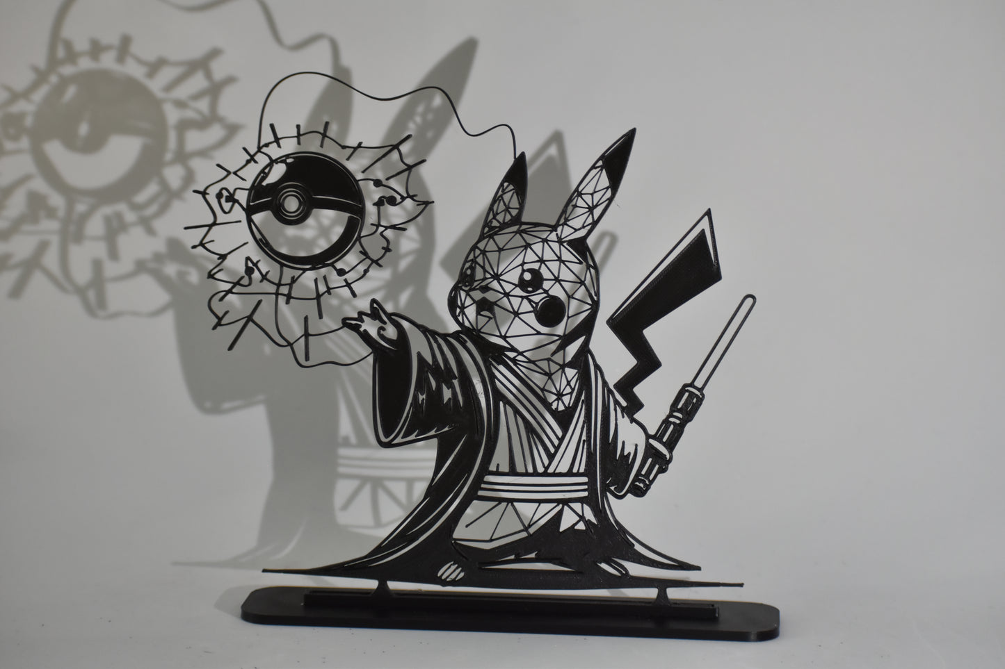 Figura Decorativa Pokémon x Star Wars - Diseño Art Line  | Modelo: Pikachu Jedi
