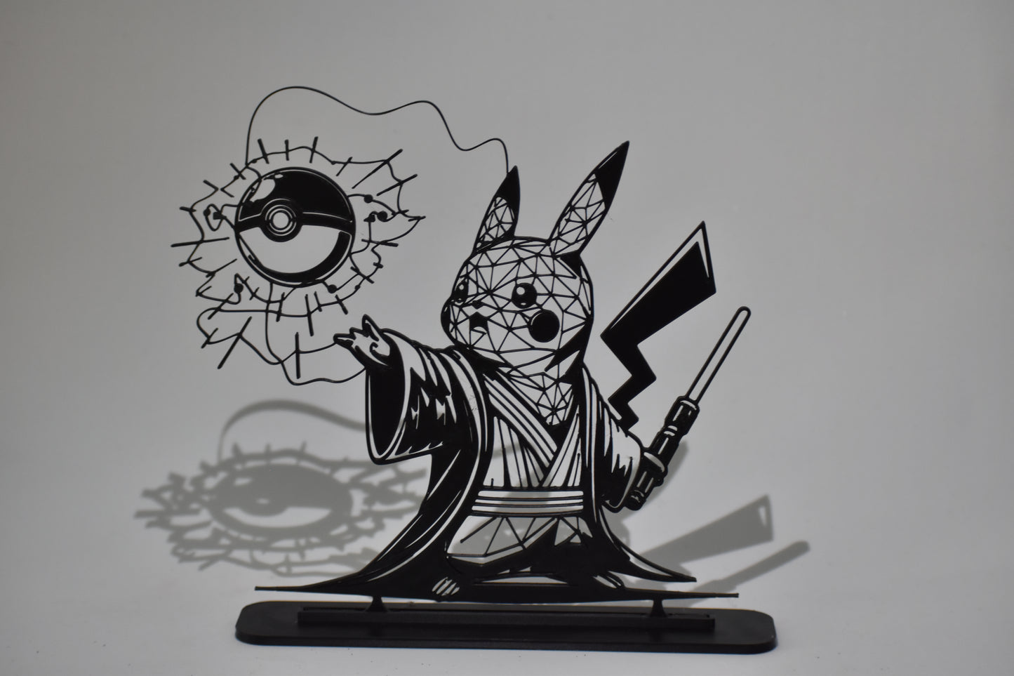 Figura Decorativa Pokémon x Star Wars - Diseño Art Line  | Modelo: Pikachu Jedi