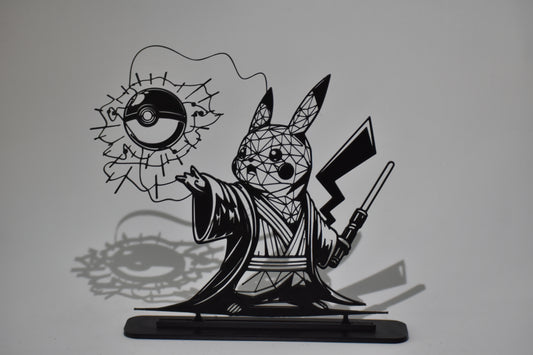 Figura Decorativa Pokémon x Star Wars - Diseño Art Line  | Modelo: Pikachu Jedi