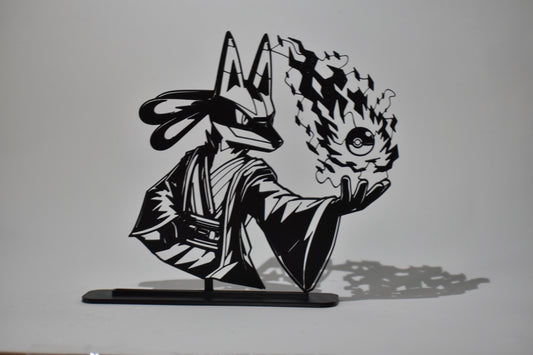 Figura Decorativa Pokémon x Star Wars - Diseño Art Line  | Modelo: Lucario Jedi