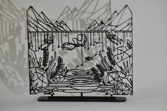 Figura Decorativa Pokémon - Diseño Art Line  | Modelo: Tentacool paisaje
