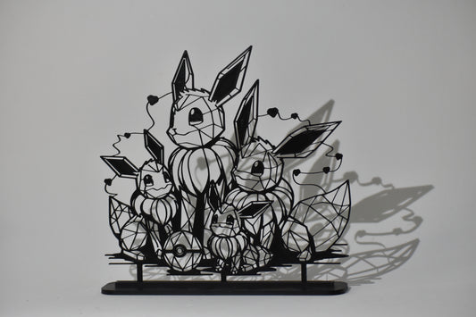 Figura Decorativa Pokémon - Diseño Art Line | Modelo: Familia Eevee